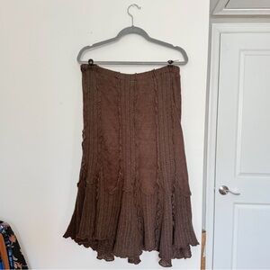 Coldwater Creek Knitted Brown Midi Skirt